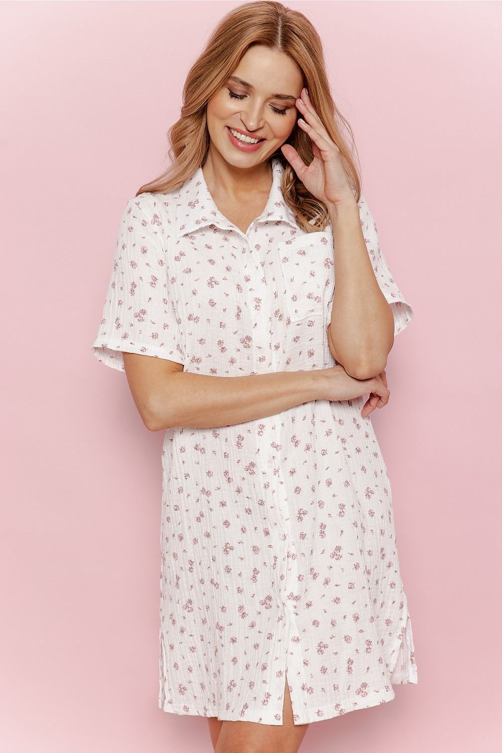  Koszulka nocna Koszula Nocna Model Sindy 3421 Ecru - Taro 