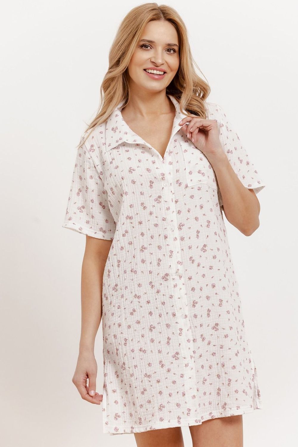  Koszulka nocna Koszula Nocna Model Sindy 3421 Ecru - Taro 
