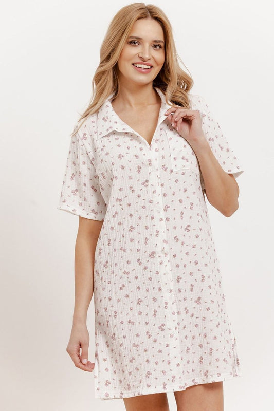  Koszulka nocna Koszula Nocna Model Sindy 3421 Ecru - Taro 