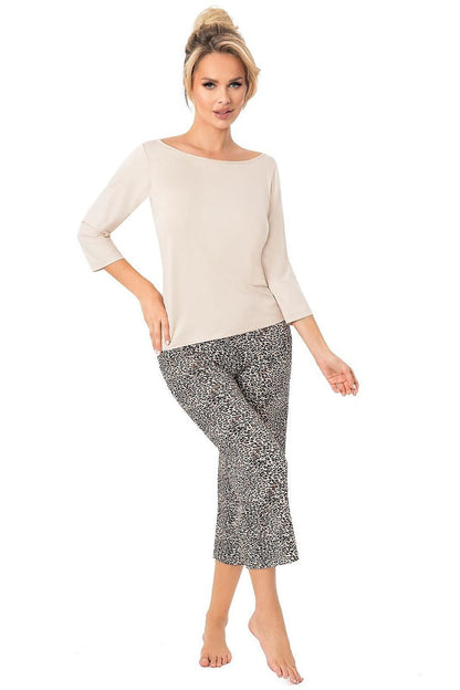  Piżama Damska Model Omari 3/4 Beige - Donna 