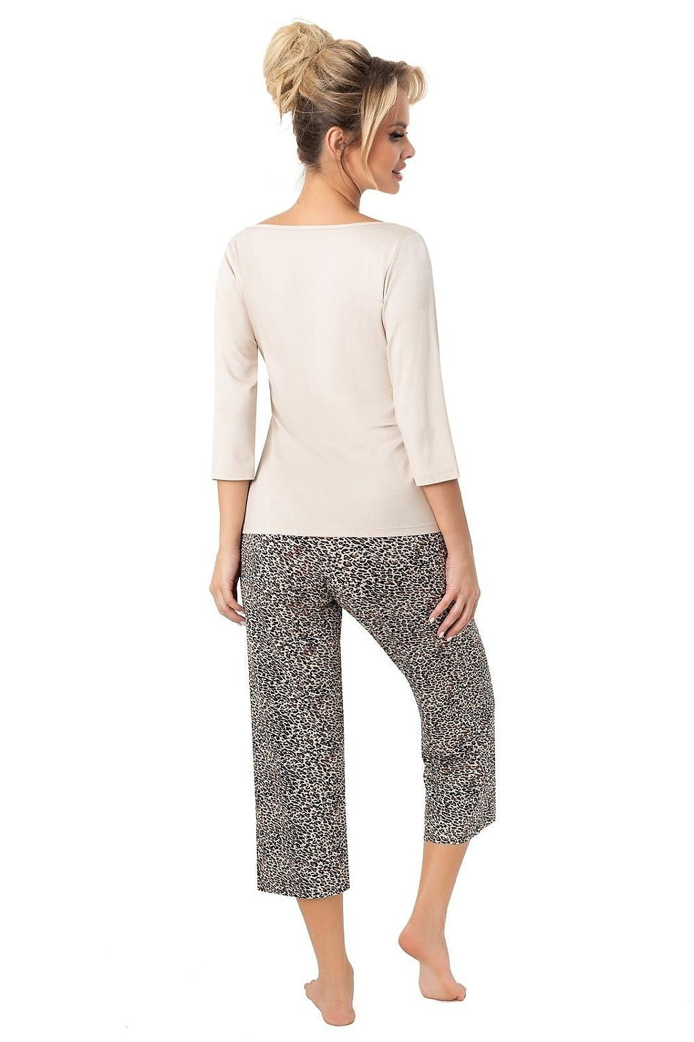  Piżama Damska Model Omari 3/4 Beige - Donna 