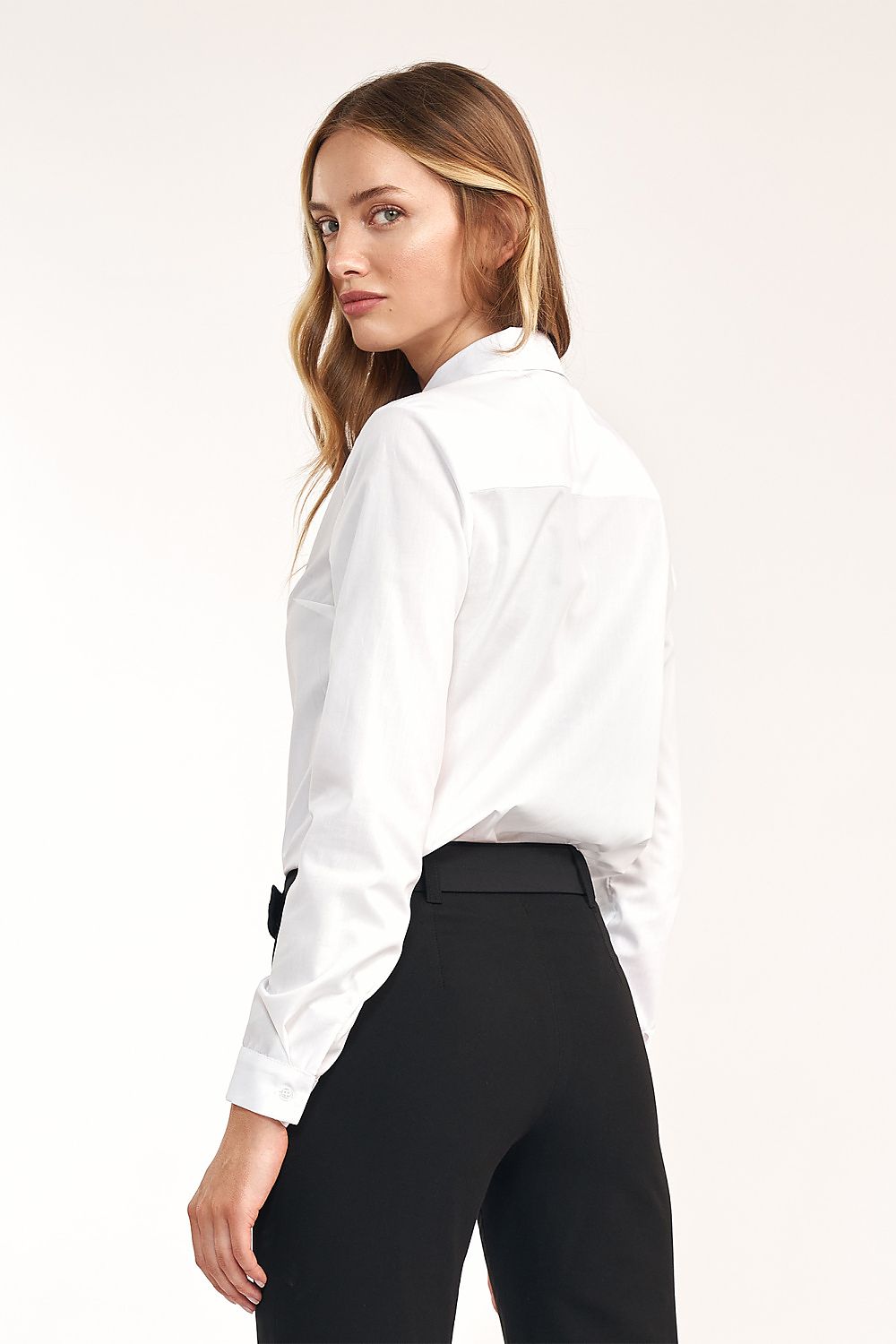  Taliowana biała koszula K76 White - Nife 
