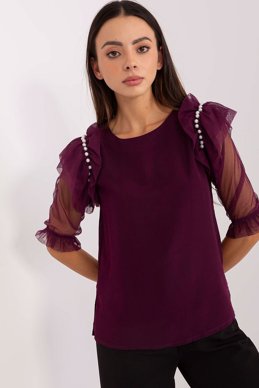   Bluzka Model LK-BZ-506682.26P Dark Violet - Lakerta 