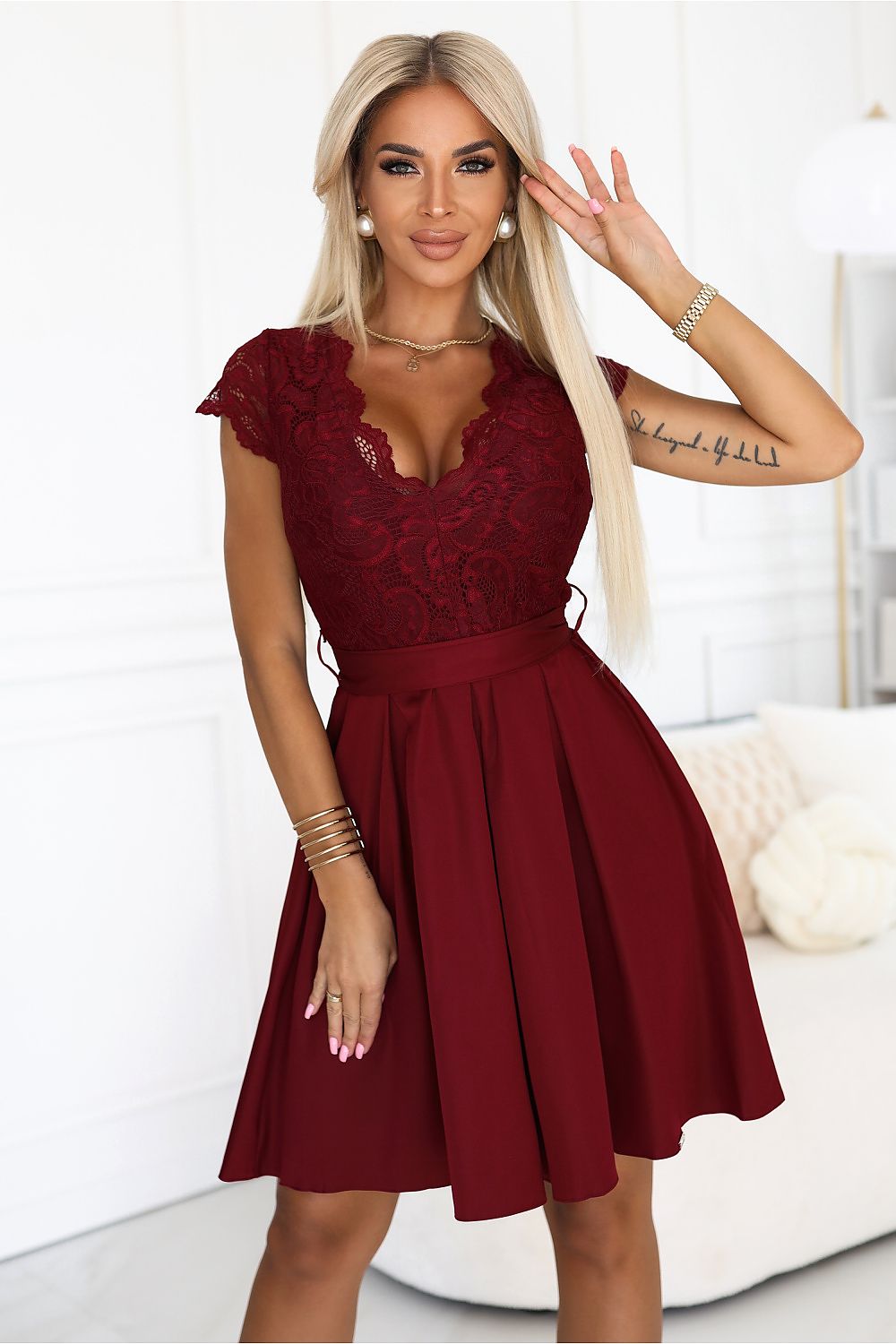  Sukienka Model Anna 242-5 Bordo - Numoco 