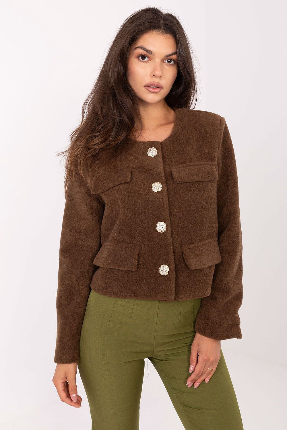   Żakiet Model IT-KR-FL9586.64 Brown - Rue Paris 