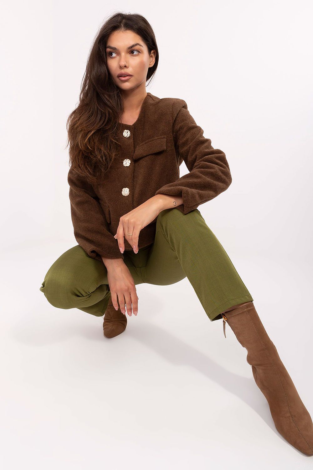   Żakiet Model IT-KR-FL9586.64 Brown - Rue Paris 