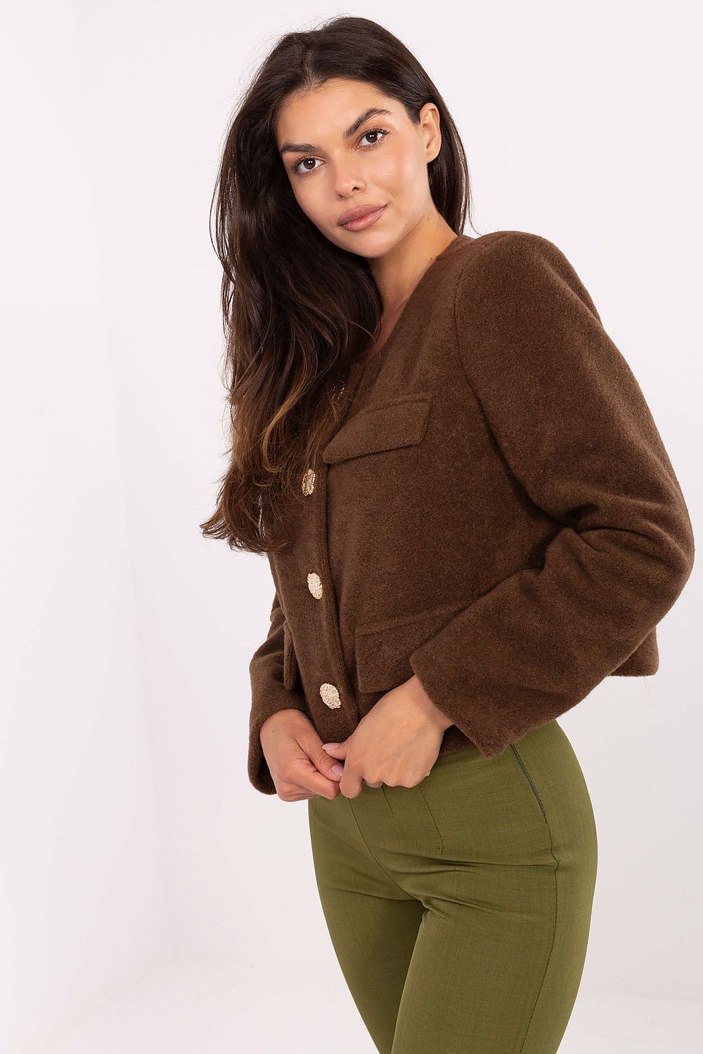   Żakiet Model IT-KR-FL9586.64 Brown - Rue Paris 