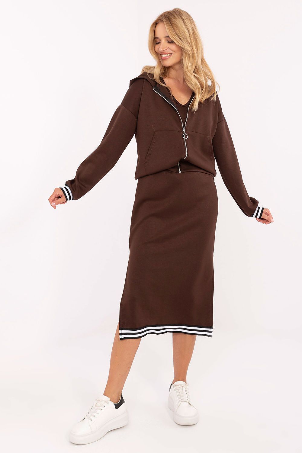  Sukienka Komplet Model IT-KMPL-9719.64 Dark Brown - Rue Paris 