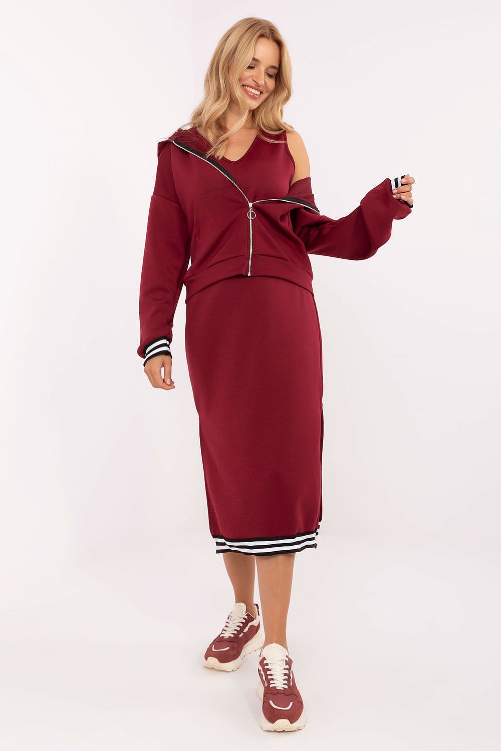  Sukienka Komplet Model IT-KMPL-9719.64 Bordo - Rue Paris 