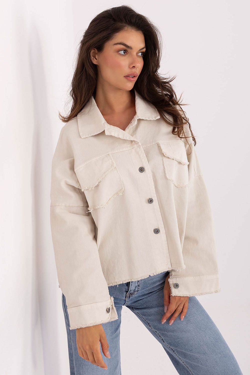   Koszula Damska Model IT-KS-FL5779.87 Light Beige - Rue Paris 