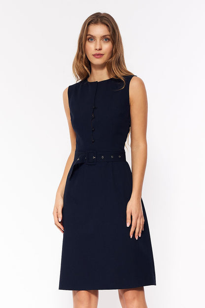  Sukienka Granatowa elegancka sukienka bez rękawów S263 Navy - Nife 