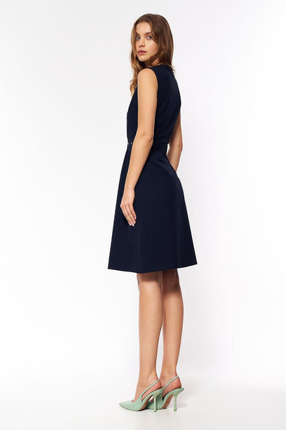  Sukienka Granatowa elegancka sukienka bez rękawów S263 Navy - Nife 