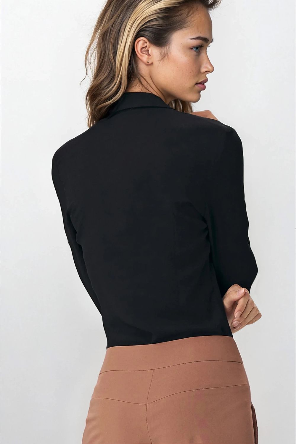   Czarna koszula body B164 Black - Nife 