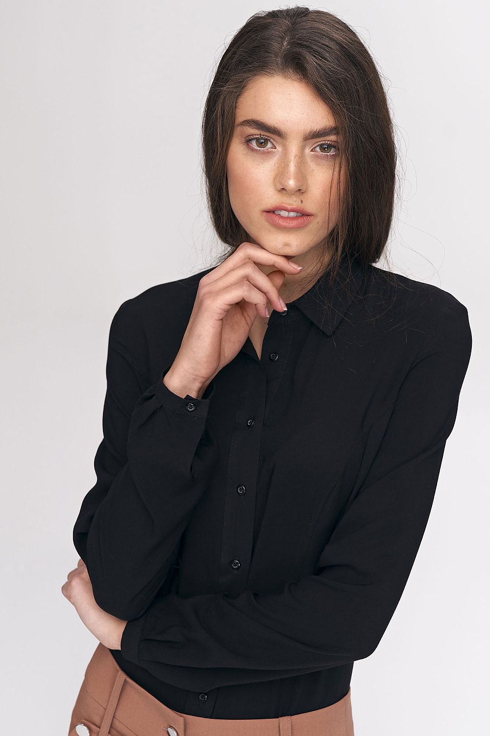   Czarna koszula body B164 Black - Nife 