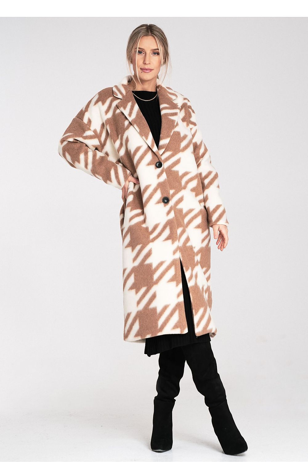   Płaszcz Damski Model M1112 Beige - Figl 