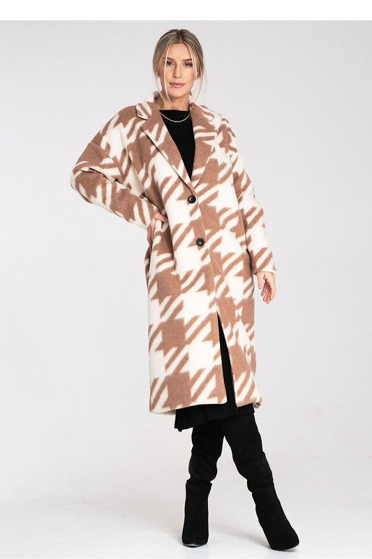   Płaszcz Damski Model M1112 Beige - Figl 