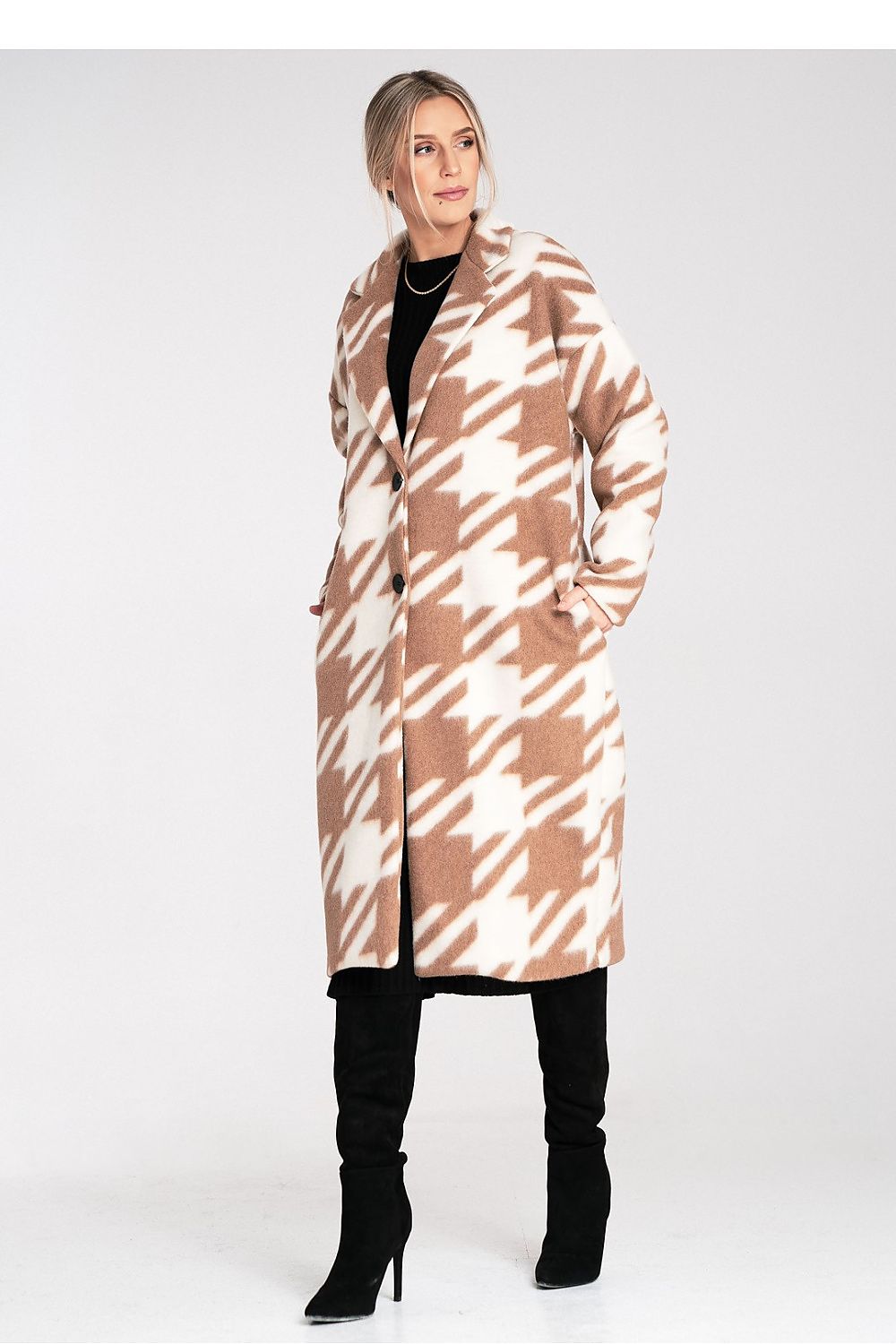   Płaszcz Damski Model M1112 Beige - Figl 