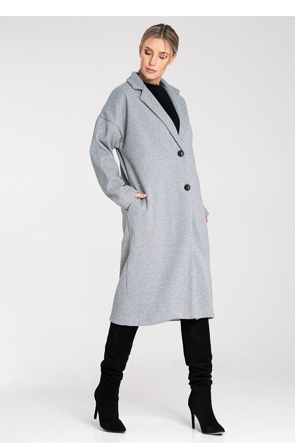   Płaszcz Damski Model M1111 Grey - Figl 