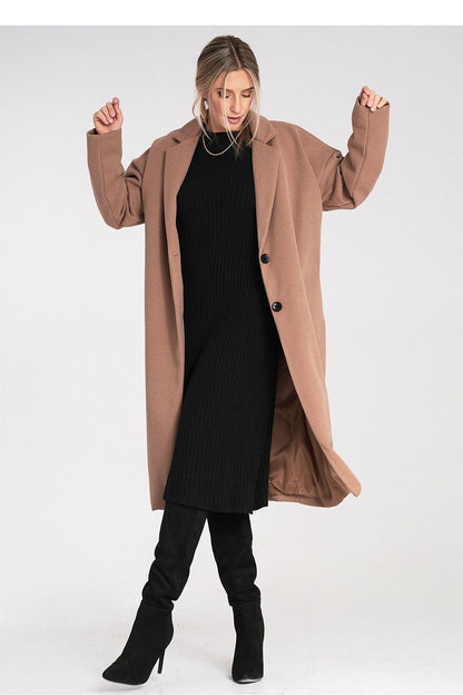   Płaszcz Damski Model M1111 Beige - Figl 