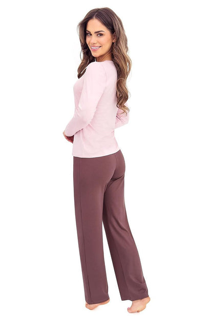  Piżama Damska Model Daphne Long Pink - Donna 