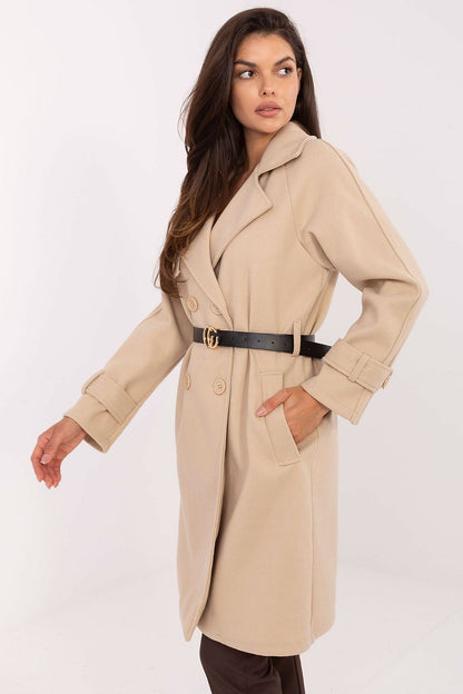   Płaszcz Damski Model IT-PL-FL5712.84 Beige - Rue Paris 