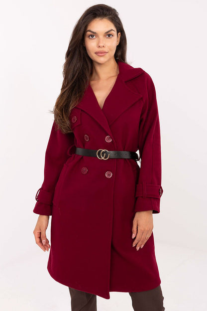   Płaszcz Damski Model IT-PL-FL5712.84 Bordo - Rue Paris 