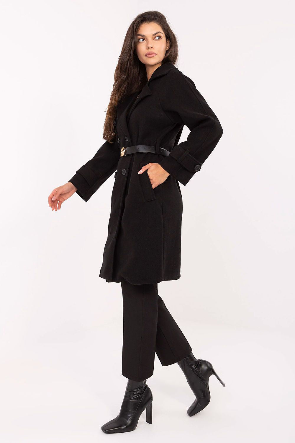   Płaszcz Damski Model IT-PL-FL5712.84 Black - Rue Paris 