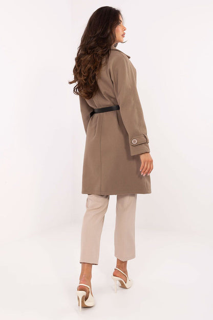   Płaszcz Damski Model IT-PL-FL5712.84 Dark Beige - Rue Paris 