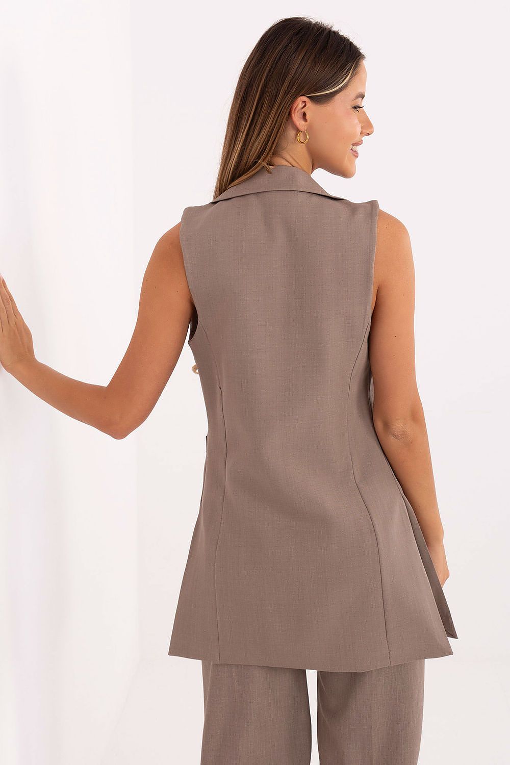   Kamizelka Model IT-KZ-FL5069.84 Dark Beige - Rue Paris 