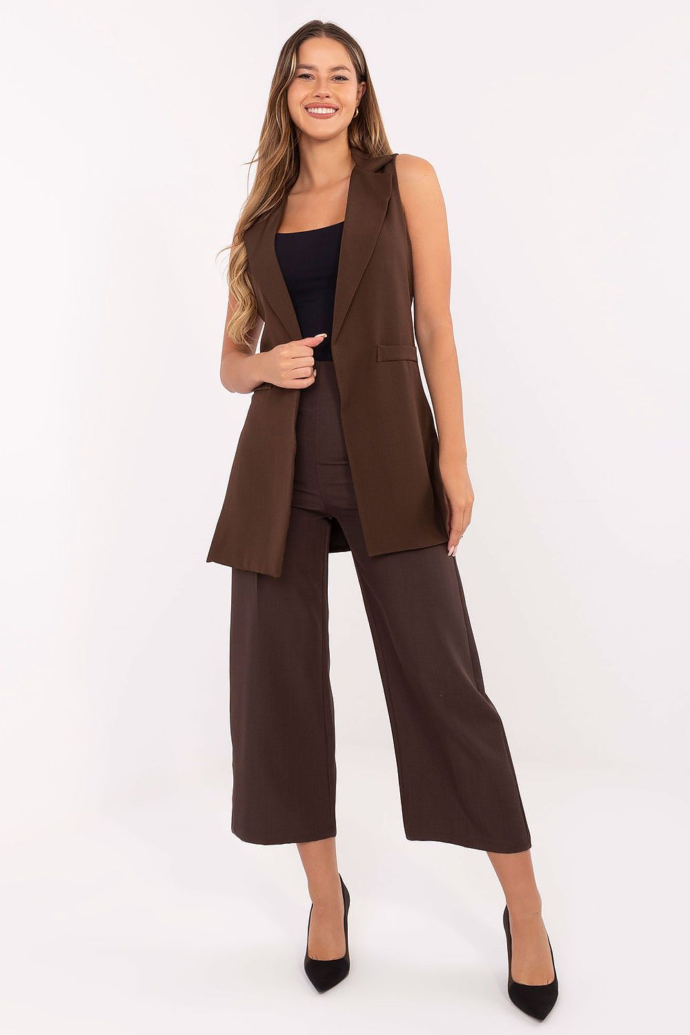   Kamizelka Model IT-KZ-FL5069.84 Brown - Rue Paris 