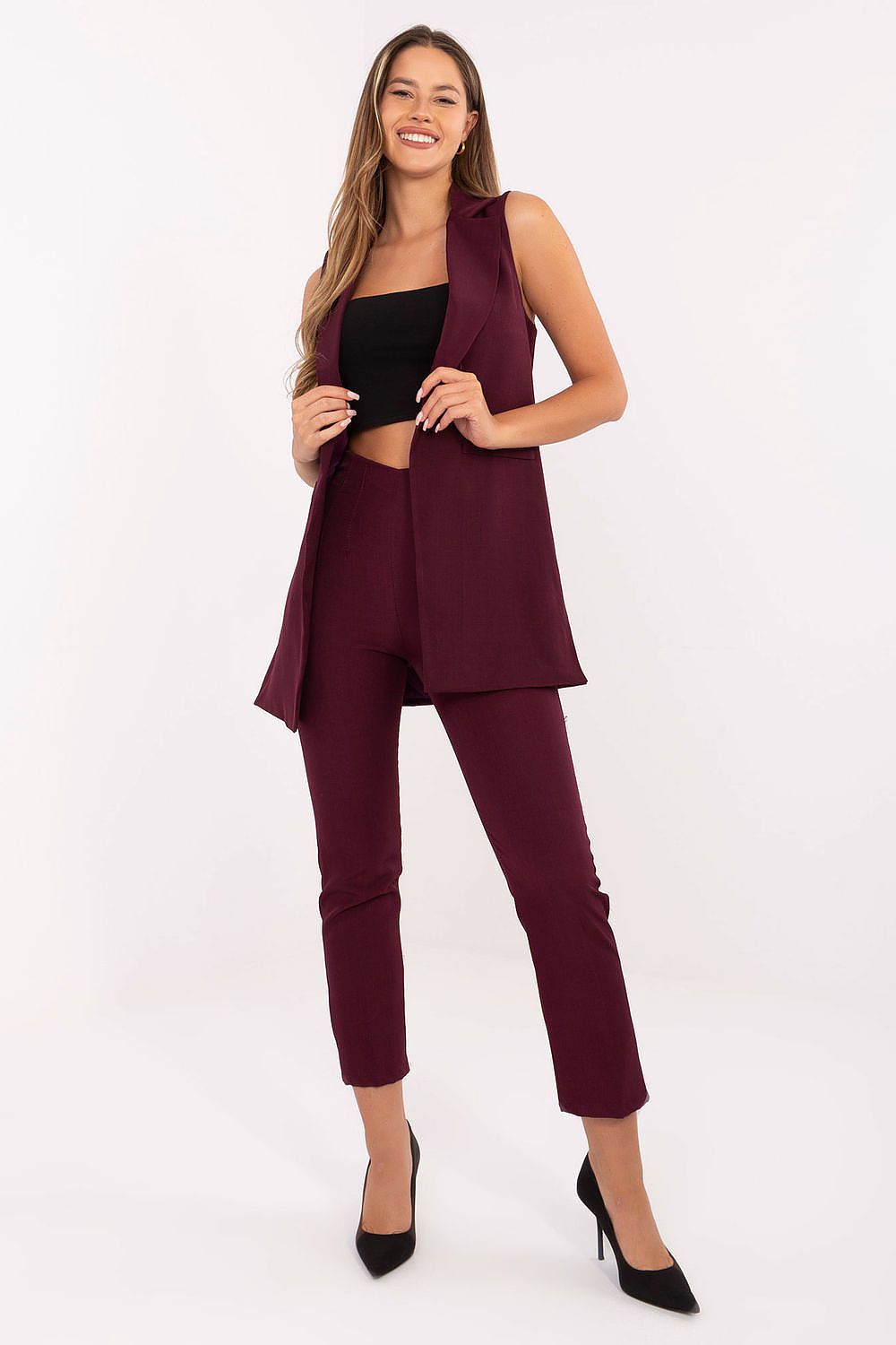   Kamizelka Model IT-KZ-FL5069.84 Bordo - Rue Paris 