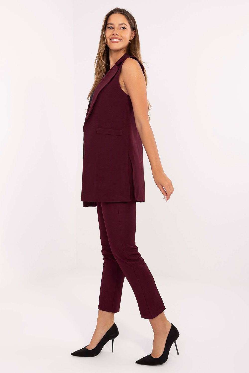   Kamizelka Model IT-KZ-FL5069.84 Bordo - Rue Paris 