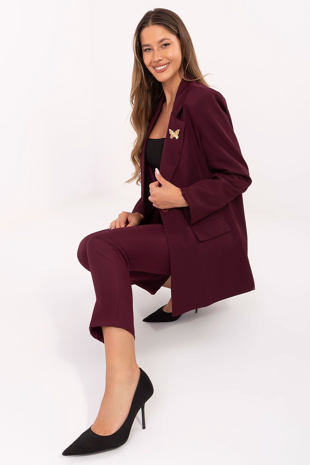   Marynarka Model IT-MA-FL8315.85 Bordo - Rue Paris 