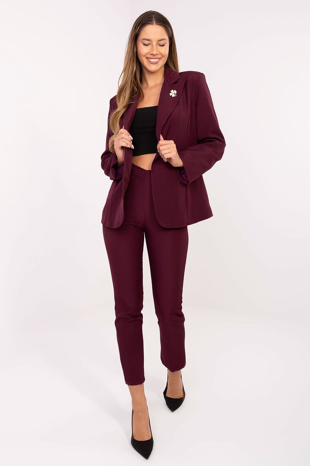  Marynarka Model IT-MA-FL8391.87 Bordo - Rue Paris 