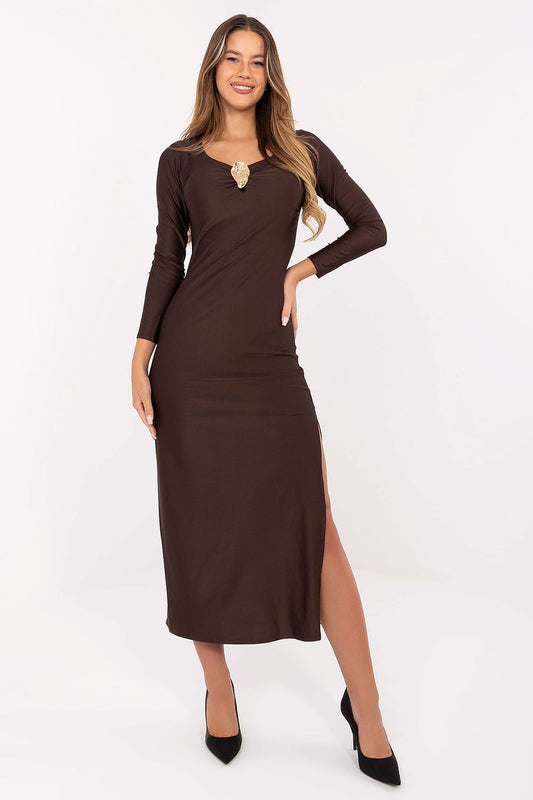  Sukienka Model IT-SK-21619.97 Dark Brown - Italy Moda 