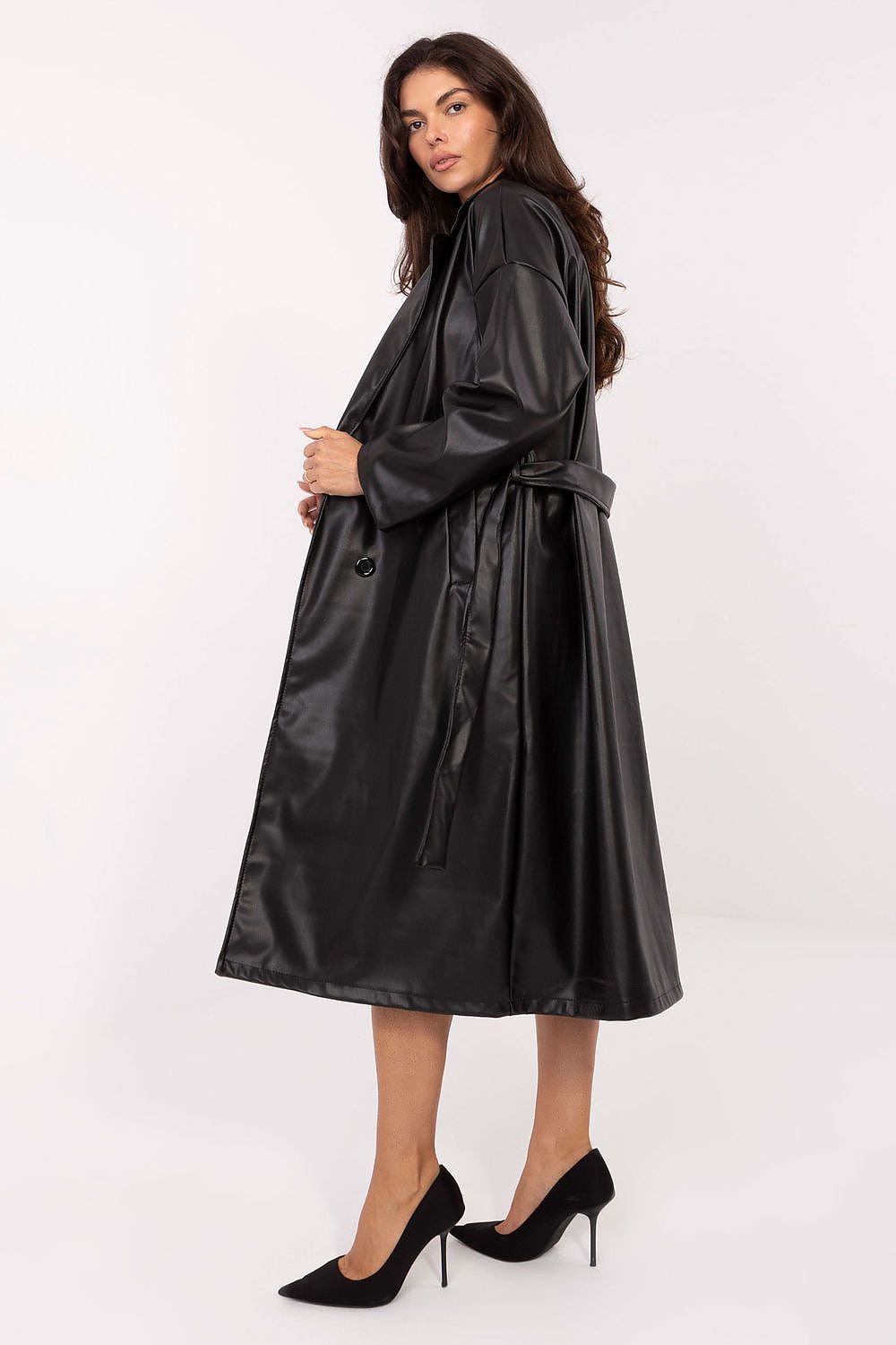   Płaszcz Damski Model IT-PL-A8393.81 Black - Rue Paris 
