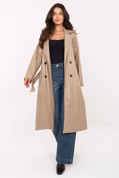   Płaszcz Damski Model IT-PL-A8393.81 Beige - Rue Paris 