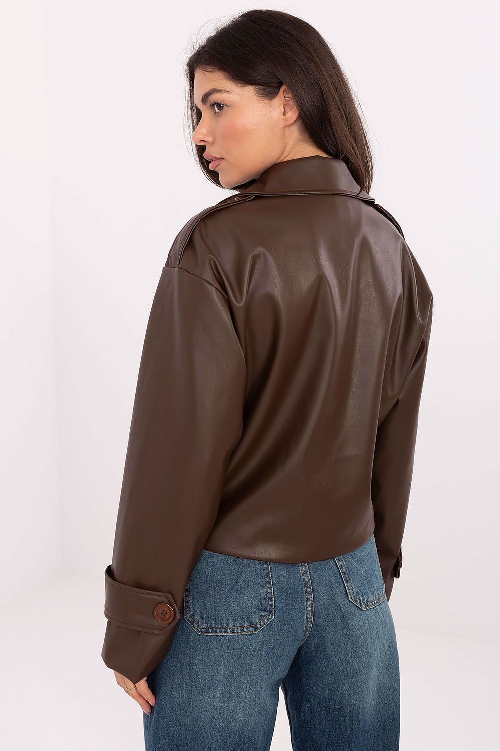   Płaszcz Damski Model IT-KR-FL9558.60 Brown - Rue Paris 