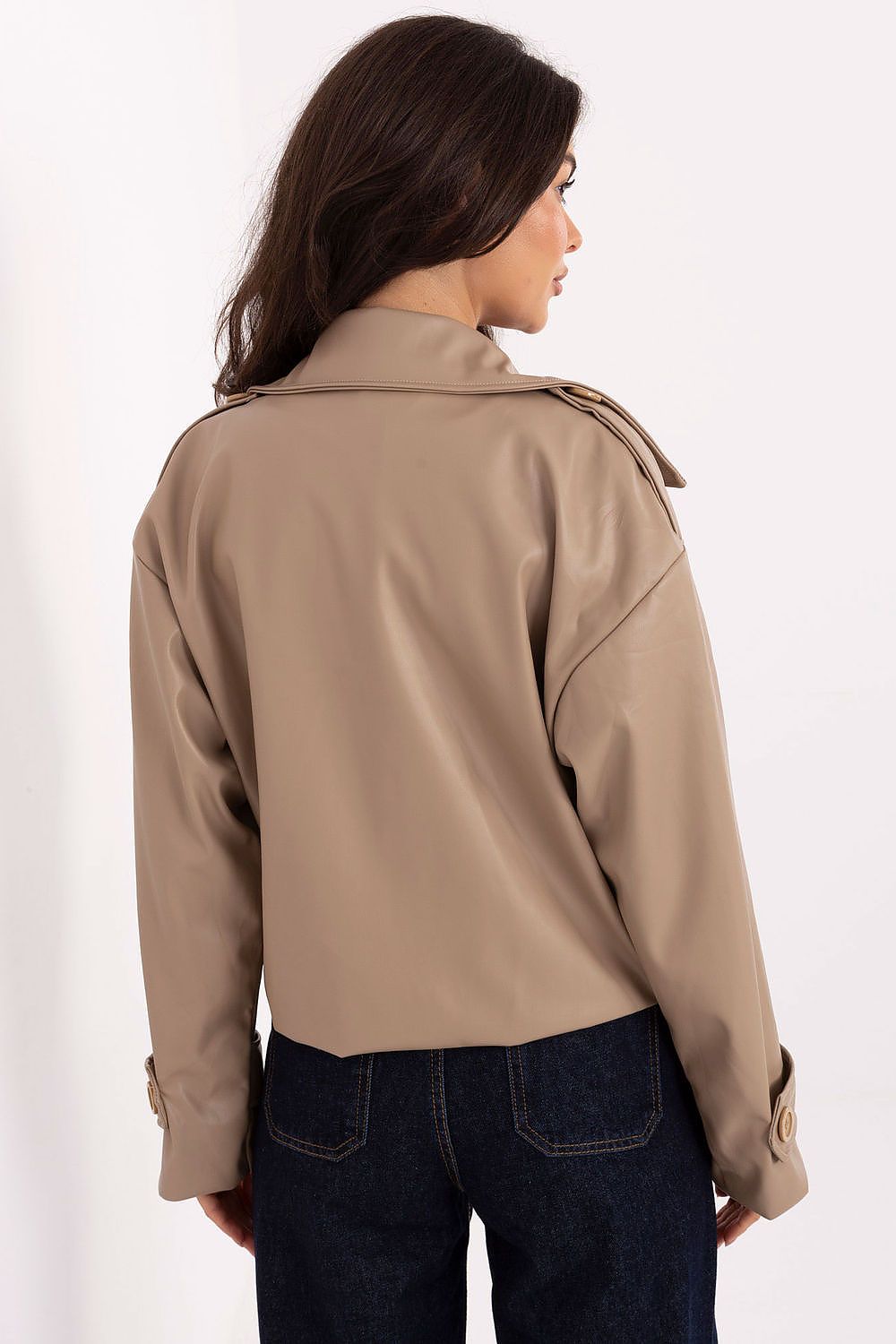   Płaszcz Damski Model IT-KR-FL9558.60 Beige - Rue Paris 