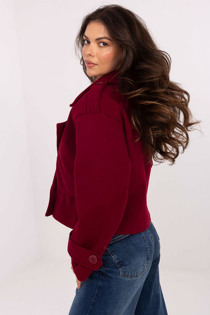   Płaszcz Damski Model IT-KR-A9558.62 Bordo - Rue Paris 