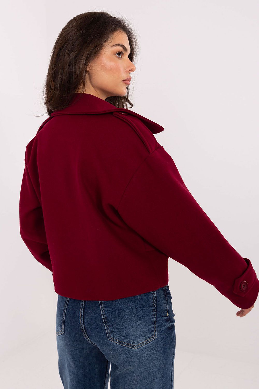   Płaszcz Damski Model IT-KR-A9558.62 Bordo - Rue Paris 