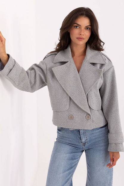   Płaszcz Damski Model IT-KR-A9558.62 Grey - Rue Paris 