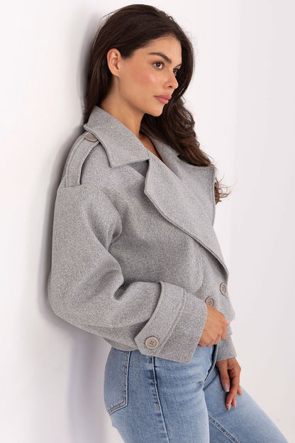   Płaszcz Damski Model IT-KR-A9558.62 Grey - Rue Paris 