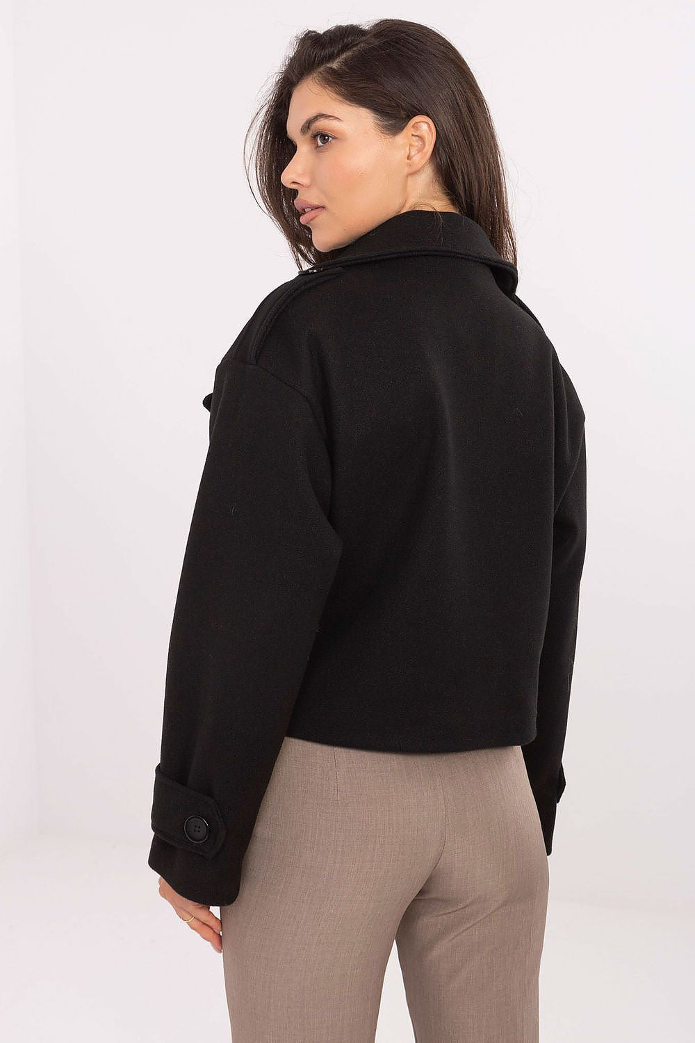   Płaszcz Damski Model IT-KR-A9558.62 Black - Rue Paris 