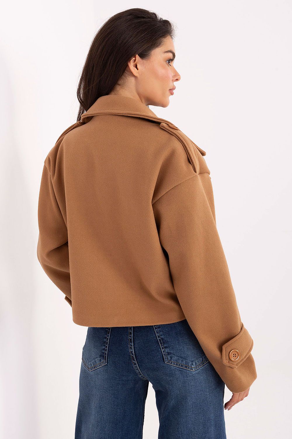   Płaszcz Damski Model IT-KR-A9558.62 Camel - Rue Paris 