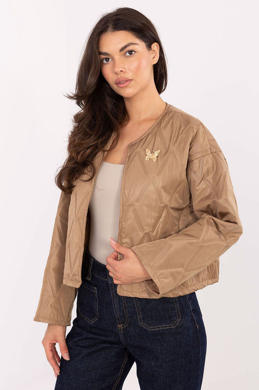   Kurtka Damska Model IT-KR-FL8357.82 Camel - Rue Paris 