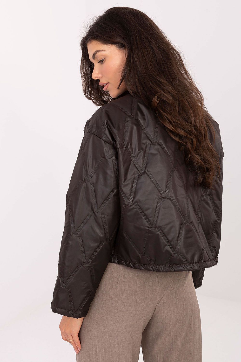   Kurtka Damska Model IT-KR-FL8357.82 Dark Brown - Rue Paris 