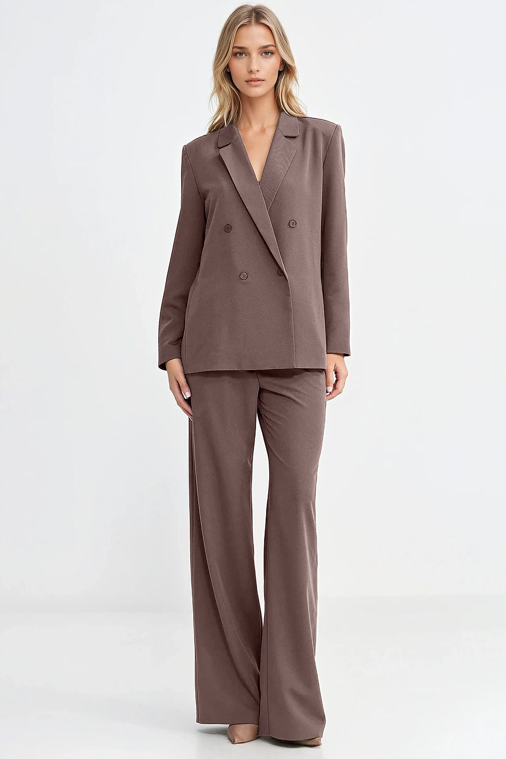   Marynarka oversize dwurzędowa Z88 Mocca - Nife 