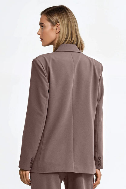   Marynarka oversize dwurzędowa Z88 Mocca - Nife 