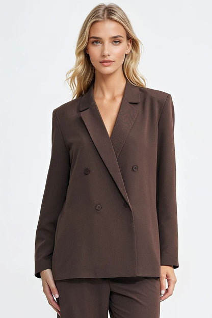   Marynarka oversize dwurzędowa Z88 Brown - Nife 